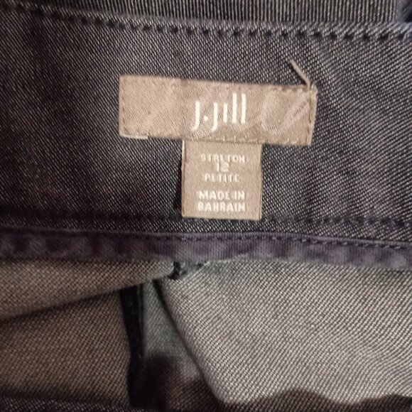 J Jill High Rise Wide Leg Pants Gray Women’s 12P Stretch Comfort Excellent - Picture 3 of 7
